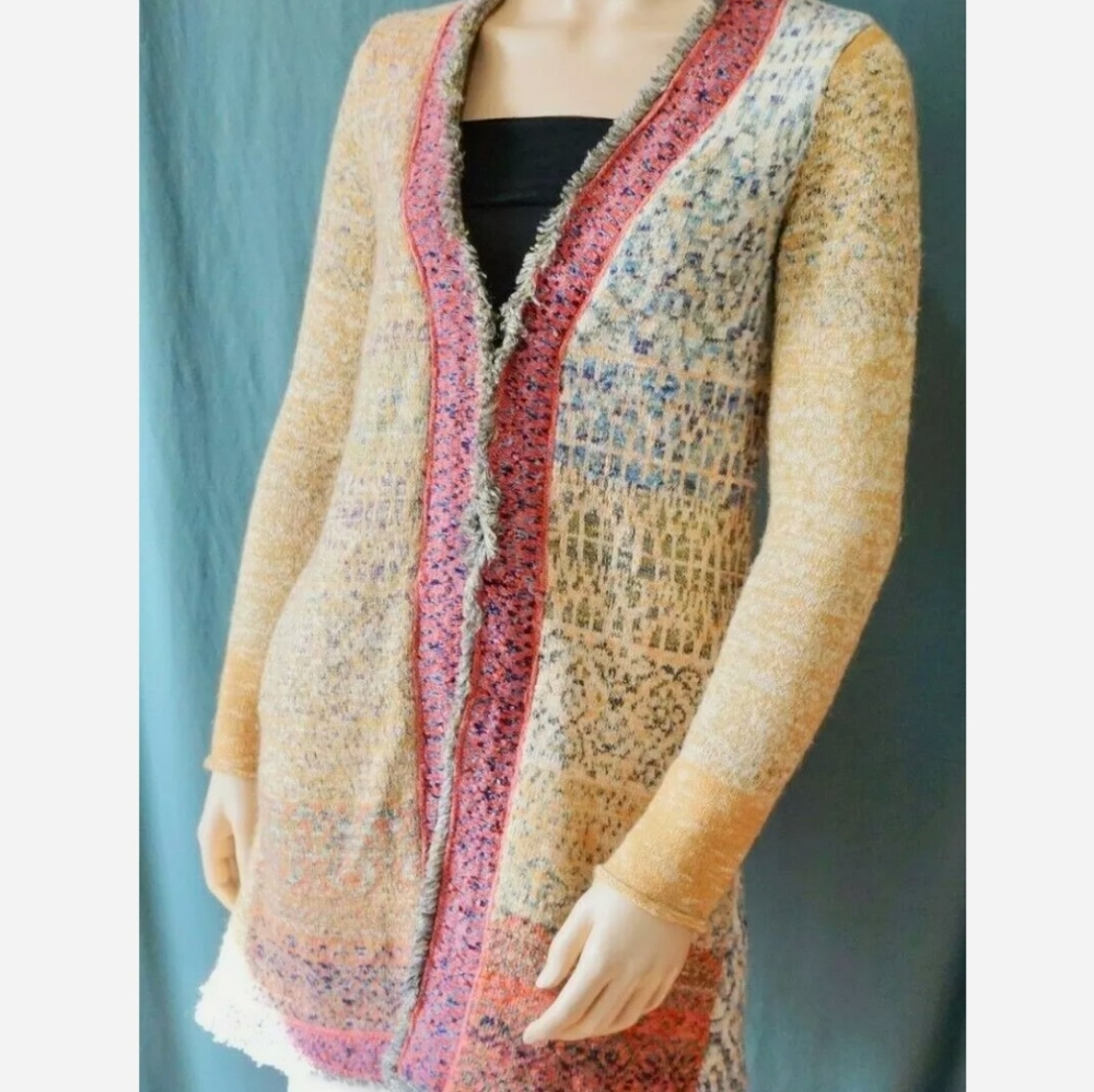 Free People Desert Drifter Chunky Cardigan Sweater Jacket RARE - Picture 2 of 9